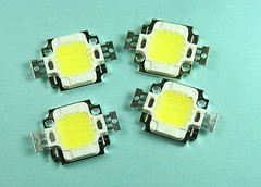 NEW 10pcs 10W Cool White LED 9-12v, 1Amp, 800-900LM, 6000-6500K, 140 degrees