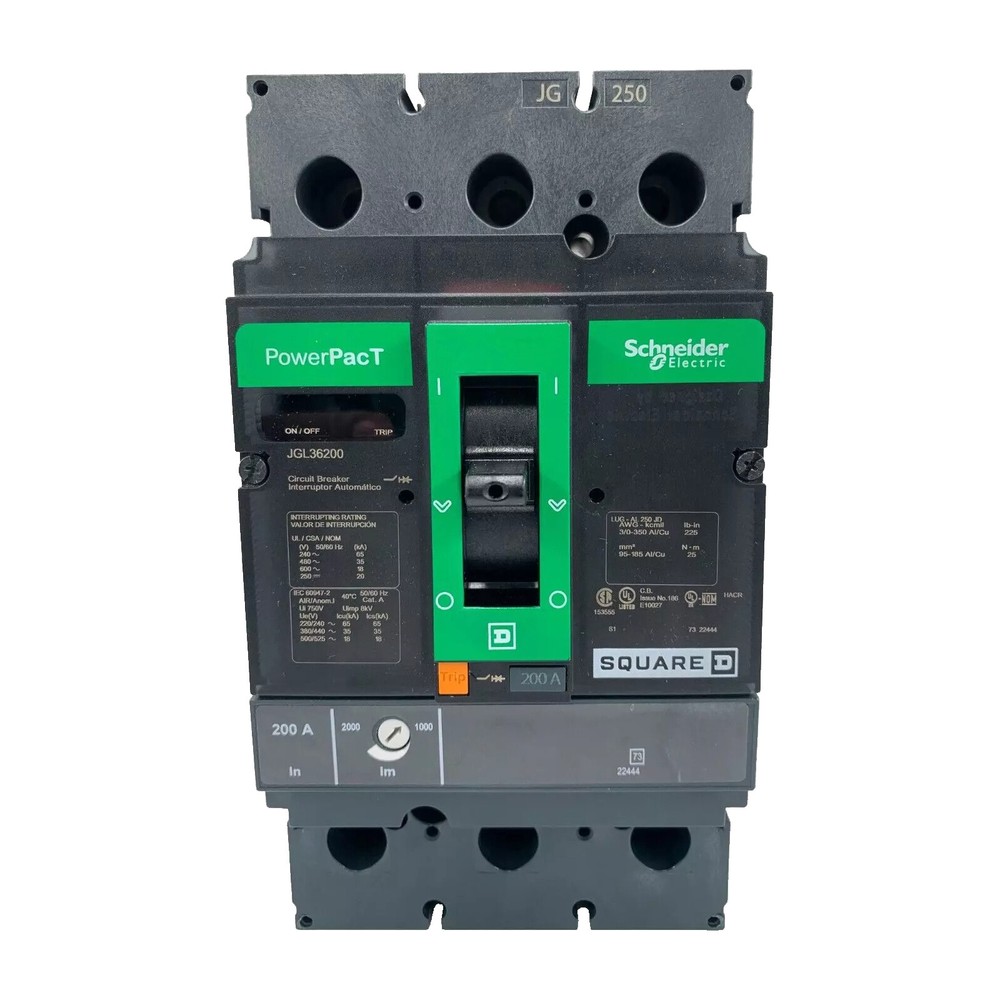 NIB – Square D – JGL36200 – 200A, 3-Pole Powerpact J Circuit Breaker