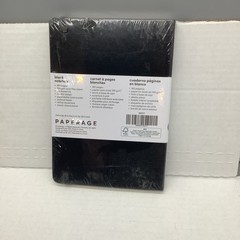 PAPERAGE Blank Journal Notebook Black cover 160 Pages Medium 5.6 in X 8 in NEW