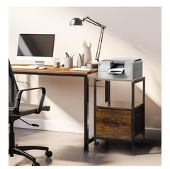 Rustic Look Printer Stand W/file Drawer New In Box *assembly Required *