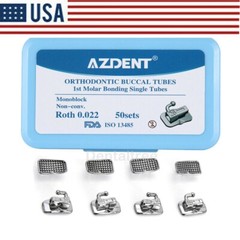 50 Sets AZDENT Dental Orthodontic Buccal Tube 1st Molar Roth.022 Bondable N-Conv