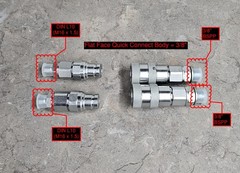 3/8 – DIN L10 & 3/8 BSPP – Flat Face Quick Connect Mini Excavator AGT Chinese