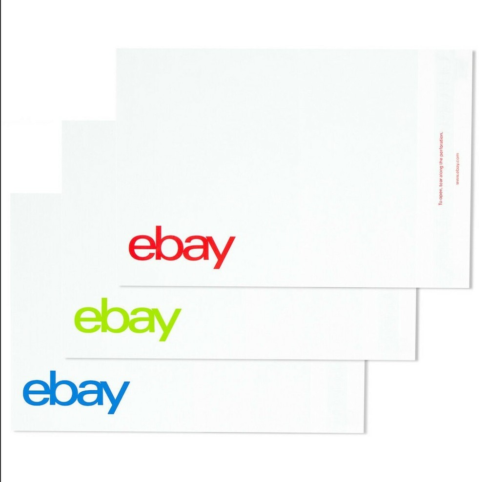eBay Branded Polymailer Envelopes 12×15″ w/color logo No padding Pack of 102