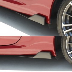 18″ Universal Side Skirts, 45cm Left/Right Glossy Black PP Side Skirt Protection