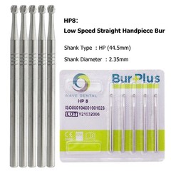 WAVE Dental Latch Carbide Burs Round RA Slow Speed Straight Handpiece Bur 44.5mm