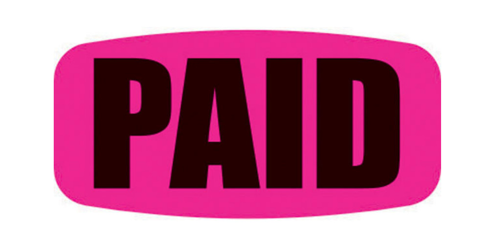 PAID PINK BLACK LABELS 1000 PER ROLL GREAT STICKERS
