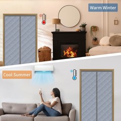 Thermal Insulated Magnetic Door Curtain for 36″W x 82″L (Pack of 1), Black