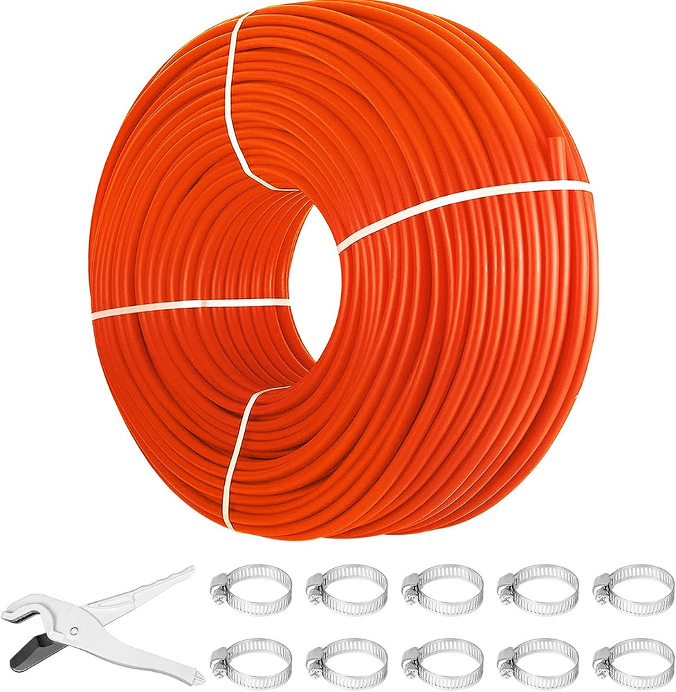 PEX-B Pipe 1/2 Inch X 1000 Feet,Oxygen Barrier Flexible Pipe Tubing,Red for Hydr