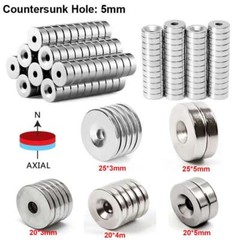 N35 Countersunk Ring Round Disc Strong Magnet Rare Earth Neodymium with 5mm Hole