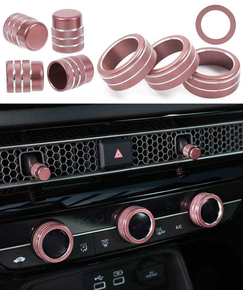 Car Interior Knob Cover Kit, Compatible with Honda Civic 2022-, CRV 2023-2026
