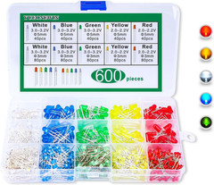 600Pcs 3mm 5mm LED Light Emitting Diodes Assortment Kit Round Diffused Led Circu