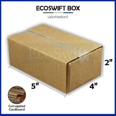 1-Box 5x4x2 EcoSwift Cardboard Packing Moving Shipping Box Corrugated Carton