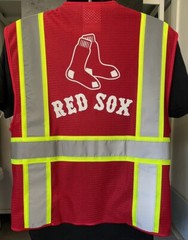 ⚾🦺 BOSTON RED SOX SAFETY WORK PPE VEST W/REFLECTIVE LOGO SIZE L/XL/2X-4XL