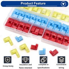 90Pcs Right Angle Spade Connector Wire Terminal Crimp Connectors Quick Disconnec