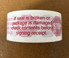 Tape Stop If Seal Is Broken Red Lettering box Carton Sealing 2″ Tape 110 Yards