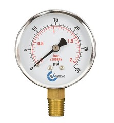 2-1/2″ Pressure Gauge – Chrome Plated Steel Case, 1/4″NPT, Lower Mnt. 30 PSI