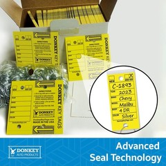 Donkey Key Tags, Laminated Self-Protecting (250 Tags Per Box with Metal Rings…