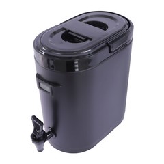 11.42*7.09*12.6in 2.11Gal Black Oval Insulated Beverage Dispenser W/ Thermometer