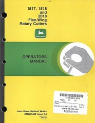 JOHN DEERE 1517, 1518 AND 2018 FLEX-WING ROTARY CUTTERS OPERATORS MANUAL