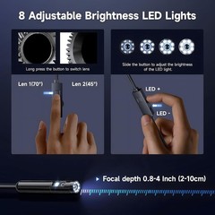 Endoscope Camera with Light, 1920P HD Borescope Camera with 8 LED Lights 16.4ft