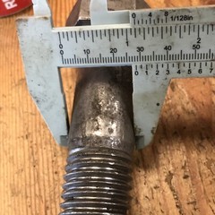 LARGE HEX BOLT 1-1/8” x 5” w/ HEAVY HEX NUT, STEEL, 307A, NC 1-1/8-7