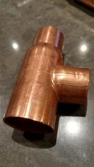 LOT OF 5 Mueller W 04074 1-1/4 In. X 1 In. X 1 In. Wrot Copper Reducing Tee