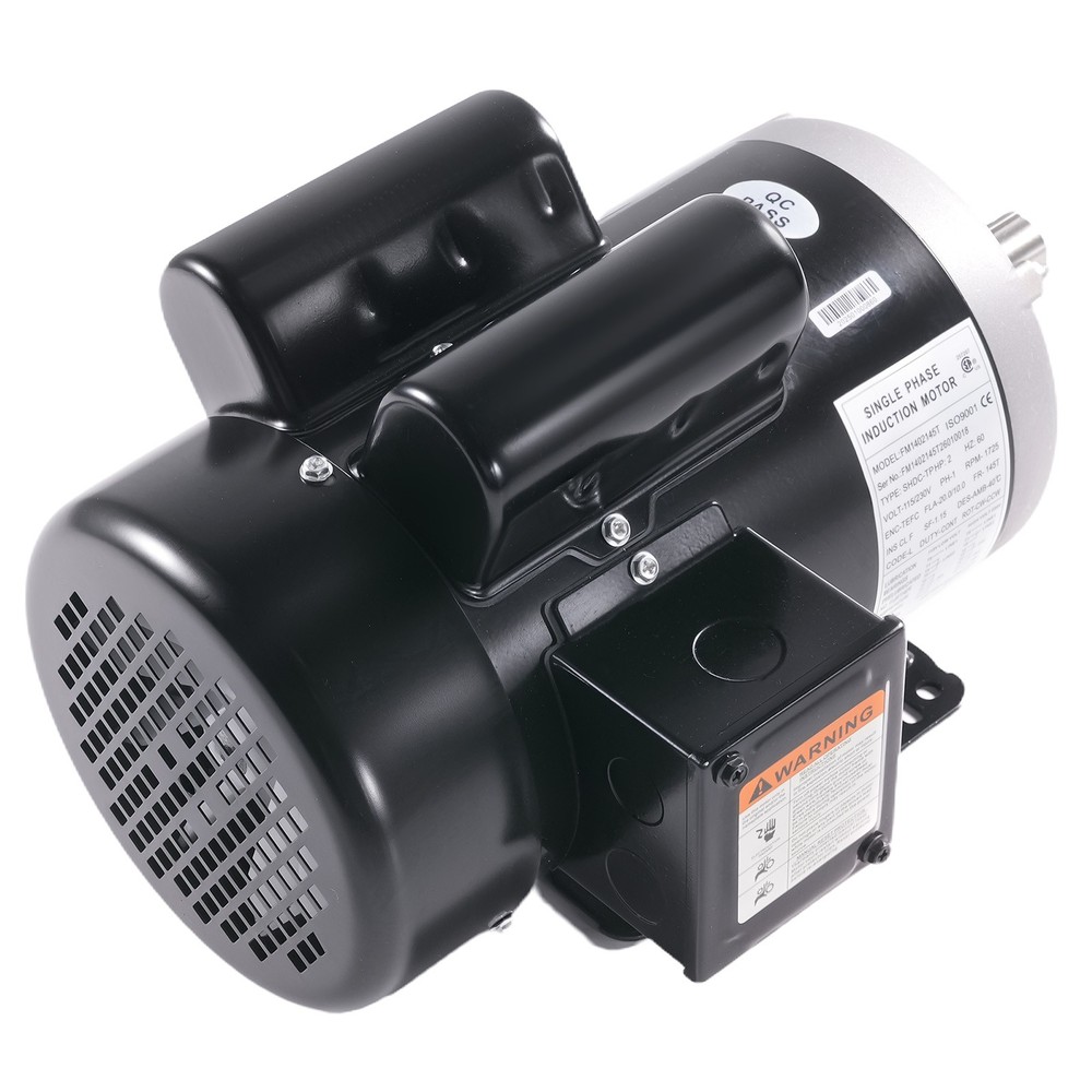 1725 RPM 2HP Electric Motor 115V/230V 143/5T Frame Single Phase CCW Rotation ODP