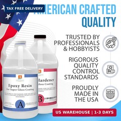 EPOXY Resin Crystal Clear 1 Gallon Kit | 1:1 Resin and Hardener for Super Gloss