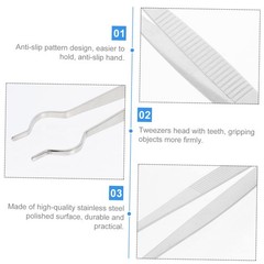 Stainless Steel Test Tube Tweezer 11.81 Inch Lengthened Lab 30X2CM, Silver
