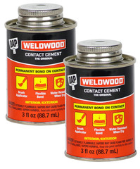 (2 Pack) DAP Weldwood 3 oz Tan Original Contact Cement Adhesive Can.