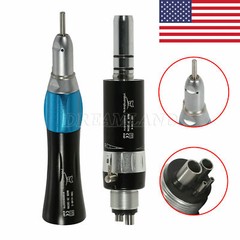 NSK Style Dental Low Speed Straight Nosecone Handpiece /Air Motor 4holes Black