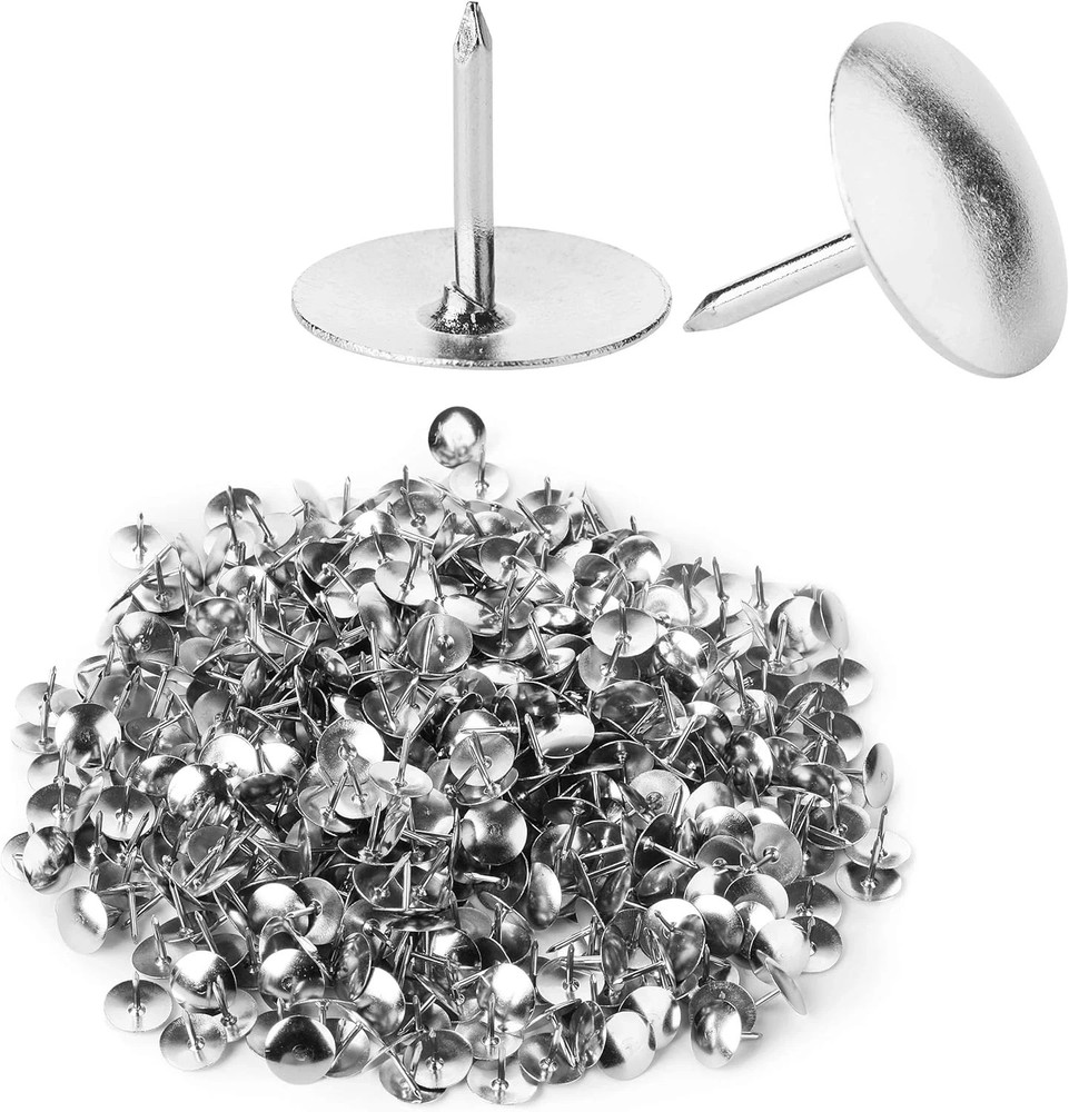 (500 Pack )Steel Thumb Tacks Sliver Thumb Tack Flat Head Push Pin