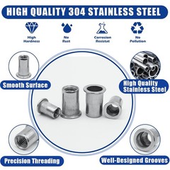 150~615X Stainless Steel Rivet Nut Kit Metric Rivnuts Nutsert or Rivnut Tool Kit
