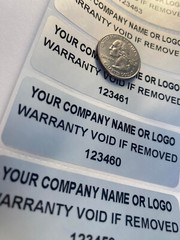 100 LARGE CUSTOM TAMPER EVIDENT SECURITY LABELS COMPANY & LOGO [3X1 INCH]