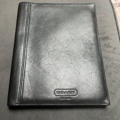 Vintage Coach Portfolio Bi-fold Black Real Leather Unisex 10×12.5 Rare