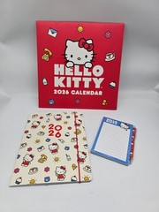 Hello Kitty 2026 Wall Calendar 12″, Planner, List Pad, Gel Pen Set New!