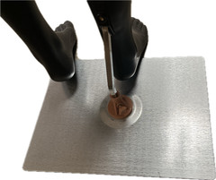 Flat metal stand for plastic full body mannequins (no plastic parts )