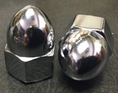 Chrome Acorn High Crown Cap Nuts * Size’s 10-24 to 1/2-20 & 6-8-10mm Sold Each