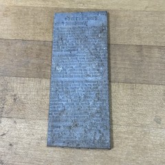 Antique Narrow Letterpress Newspaper Printing Plate Metal Print Block Column
