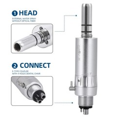 Dental High & Low Speed Handpiece Air Turbine kit Push Button Air Motor 4 Holes