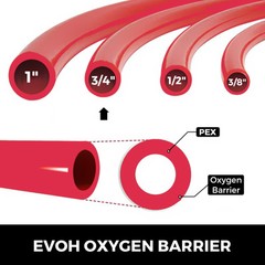 VEVOR 3/4″ x 500ft PEX Tubing Oxygen Barrier O2 EVOH Red Floor Radiant Heat