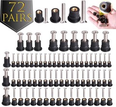 High Strength Rubber Well Nuts M4 M5 M6 – 72 Pairs with Durable Stainless Screws