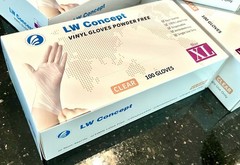 LW Concept Disposable Clear Vinyl Gloves XL 100/box Powder Free Lot of 4