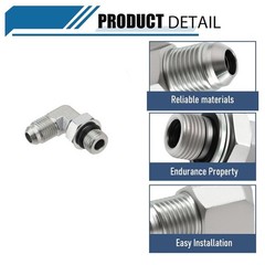 5 Pack 90 Degree Elbow Hydraulic Hose Fittings: 3/8″ JIC 37° Male X #6 SAE/ORB