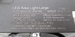 Ultron U-HALL-300 LED Area Light-Large Hyper Series 300W 5000K AC 100-277V #1998