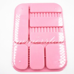 2 Pcs Pink+Blue Dental 135ºC Autoclavable Plastic Divided Type Separate Trays