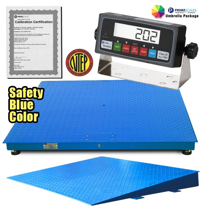 Warehouse Floor Scale 60×60 10000 lb Platform w/ Ramp