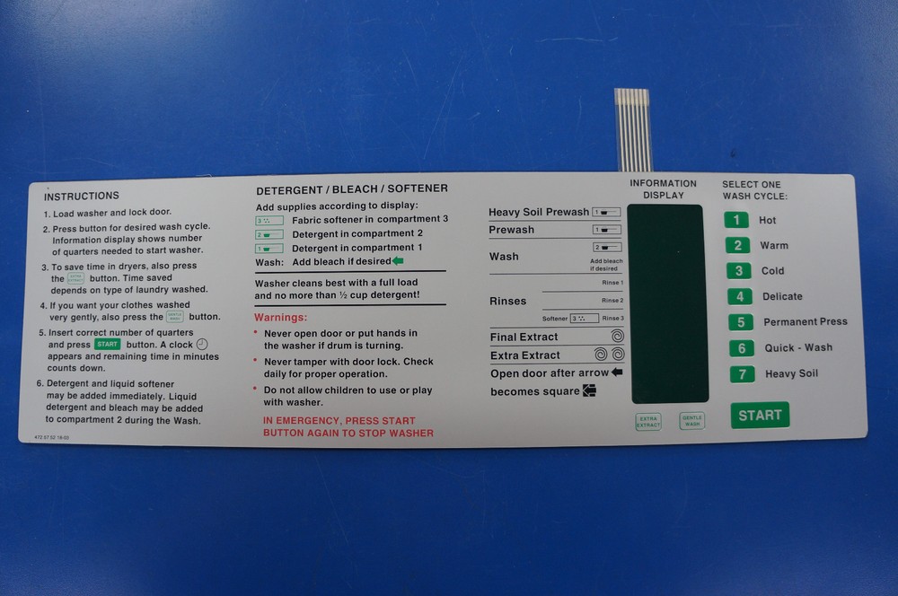 Brand New Gen-5 Emerald series Touch pad For Wascomat # 575218