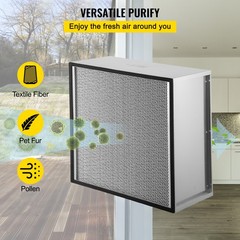 VEVOR HEPA Filter Replacement Pleated Air Filter 24x24x11.5in Galvanized Frame