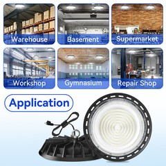 12Pack 300W UFO LED High Bay Light 6000K Industrial Warehouse Factory Fixture